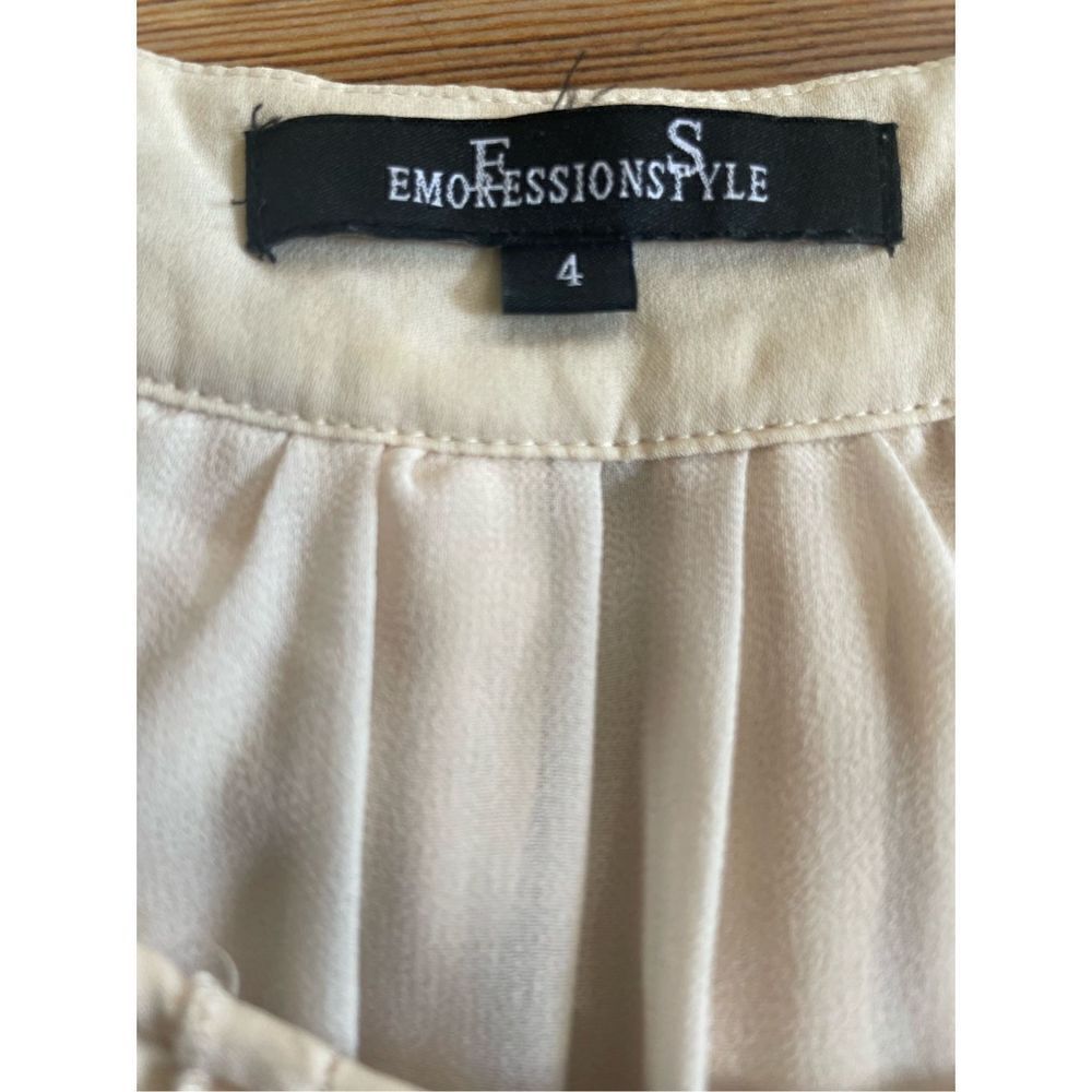 Emoressions Style Women’s Cream embroidered shift dress 100% silk size 4 - Picture 5 of 11